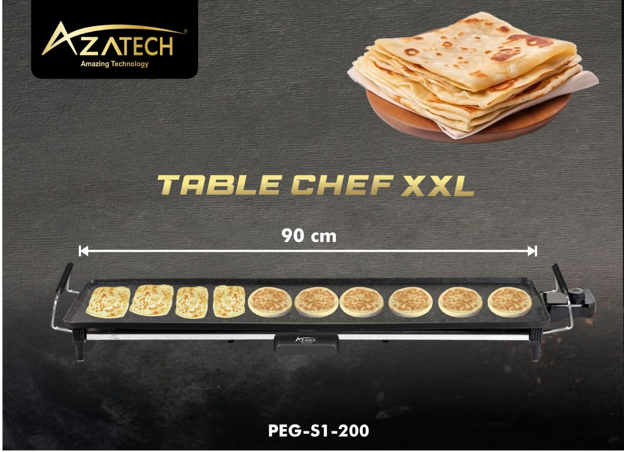 AZATECH TABLE CHEF XXL – Electric Grill Plate for Healthy Cooking