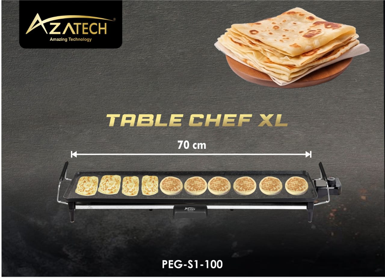 AZATECH TABLE CHEF XXL – Electric Grill Plate for Healthy Cooking